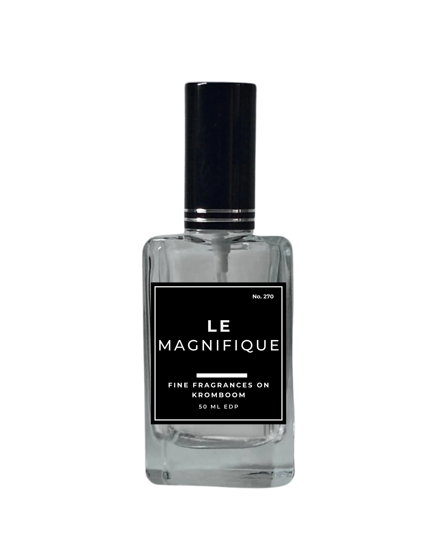 Perfume bottle labeled 'Le Magnifique' on a white background